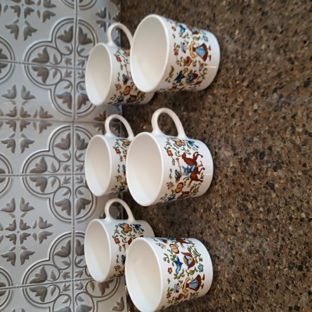 Corning Ware Horse & Rider RARE Coffee Mugs Set of 6